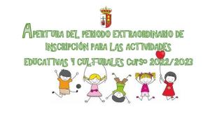 Apertura del plazo extraordinario de inscripción para las actividades educativas y culturales