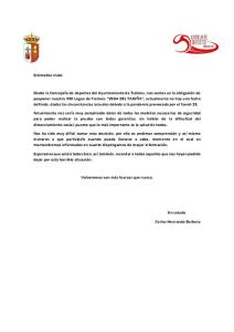 COMUNIDADO DEL CONCEJAL DE DEPORTES SOBRE LA LEGUA XXII